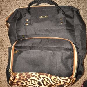 Stylish Black and Leopard Print Backpack